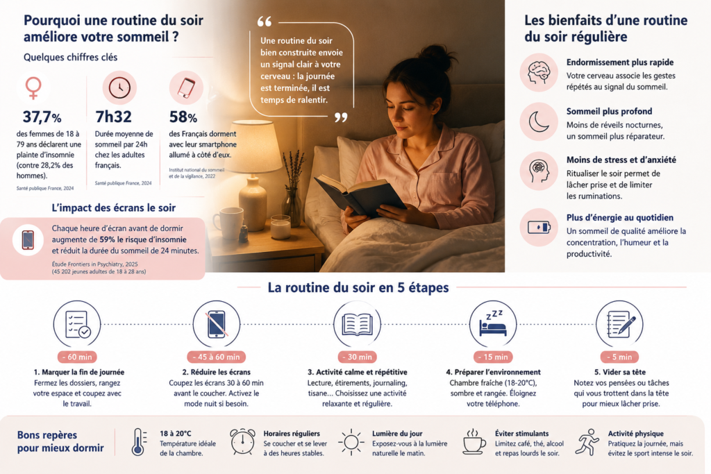 routine du soir pour bien dormir femme